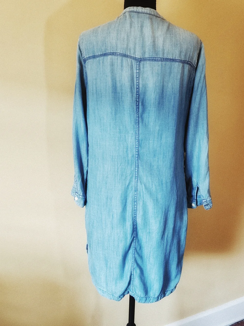 Light Wash Denim Tunic Shirt Dress